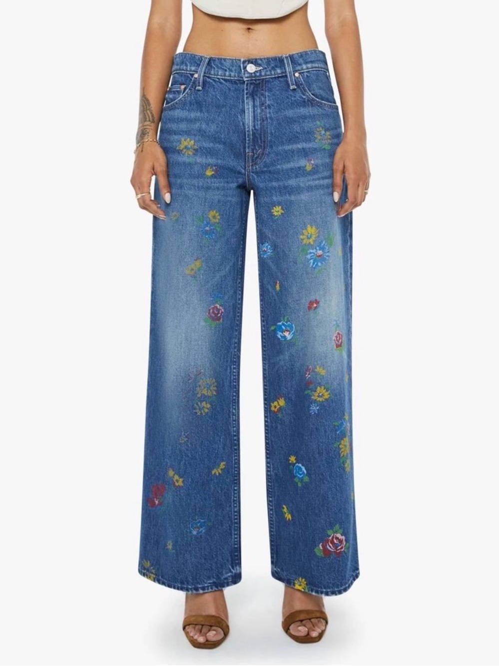 NEW MOTHER PETITES The Lil Rerun Zip Sneak in Field Of Flowers Sz: 27 P